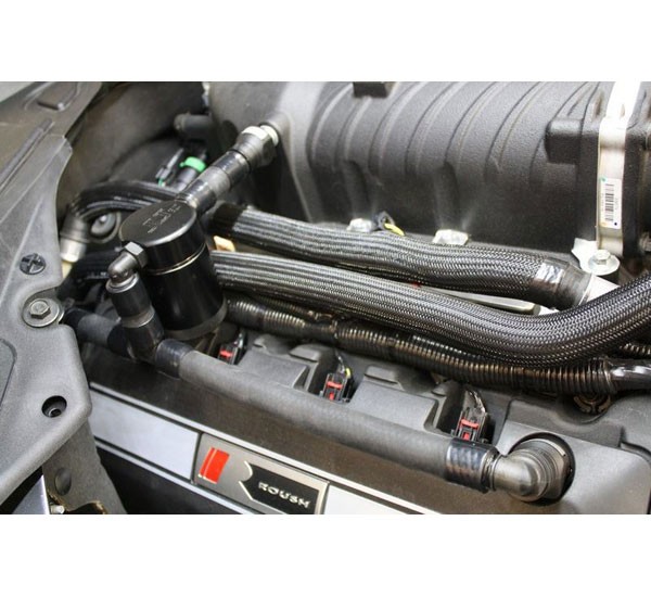 JLT Oil Separator V3.0 Pass Side Black (11-17 Mustang w/ Roush SC)