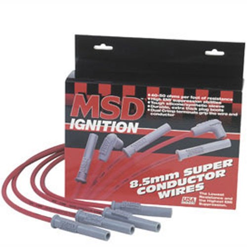 USED MSD 8.5mm Super Conductor Spark Plug Wires - Red (96-04 Mustang Cobra, Mach 1)