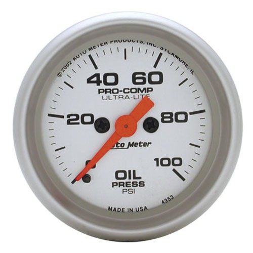 Autometer Ultra-Lite 2-1/16" Oil Pressure Gauge 0-100PSI Electrical