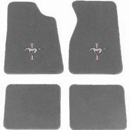 94-99 Ford Mustang Auto Custom Carpets Carpet Floor Mats Grey - Running Horse Logo