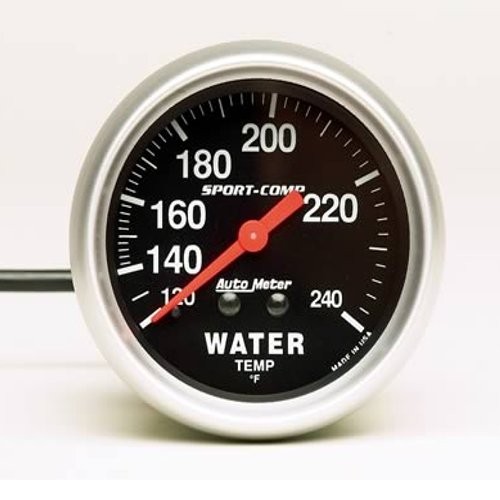 Autometer Sport Comp Water Temperatur Gauge 2-5/8"