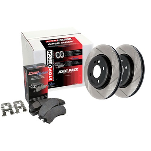 Stoptech Slotted Rotor & Premium Brake Pad Kit - Front (94-98 Mustang) 937.61019