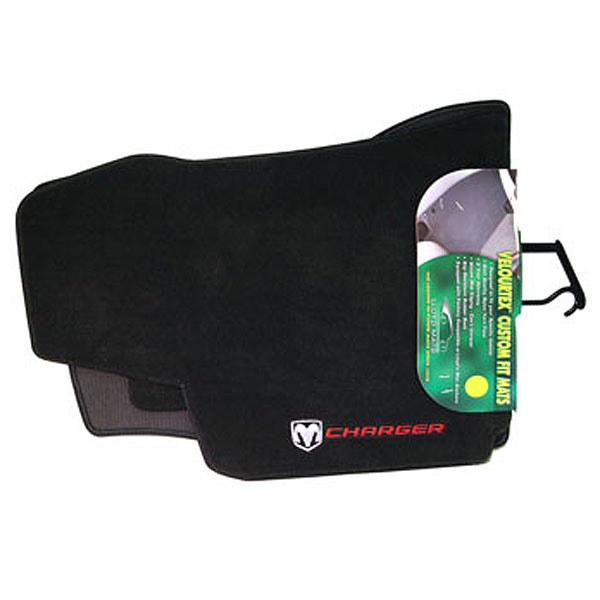 Lloyds Floor Mats Black with Red Charger Logo and Emblem (2006-10) VT-CHG4-BLK-R