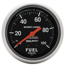 Autometer Sport-Comp 2-5/8" Fuel Press Gauge 0-100PSI No Tubing Mechanical